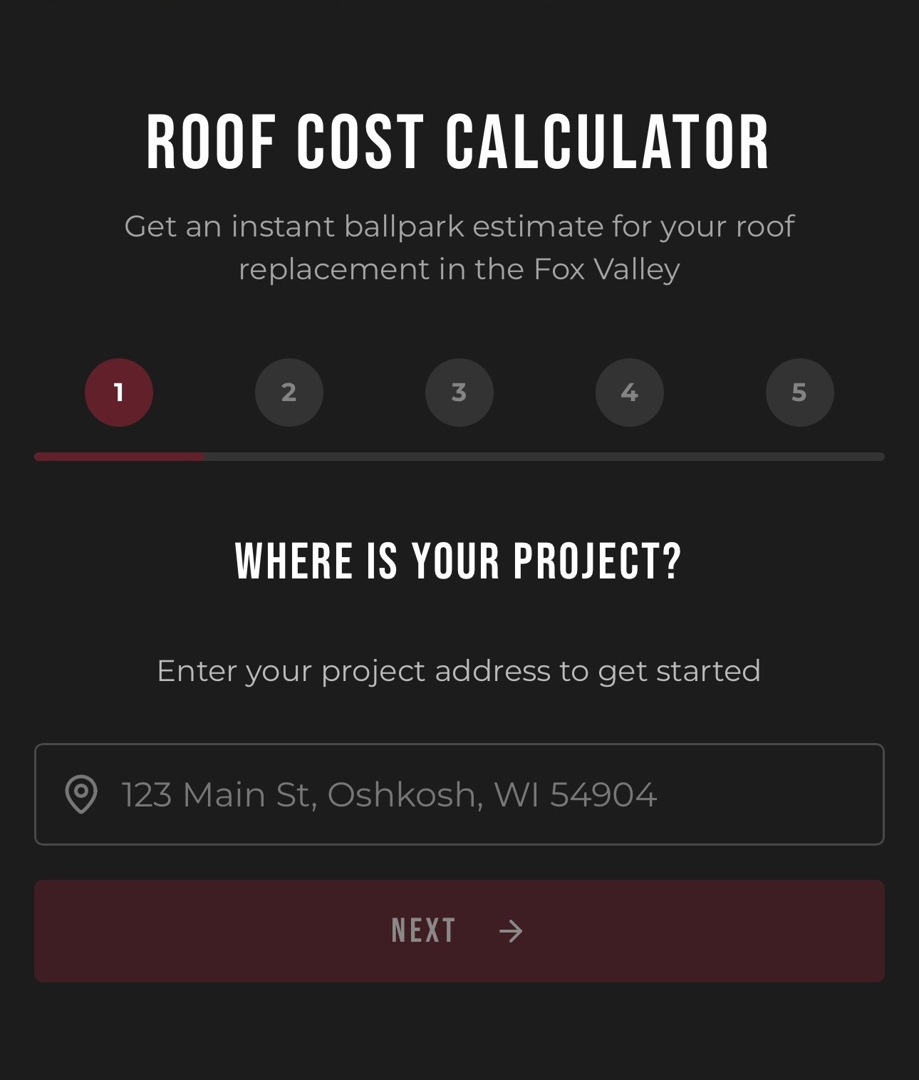 Algoma Roofing & Metal interactive roof cost calculator
