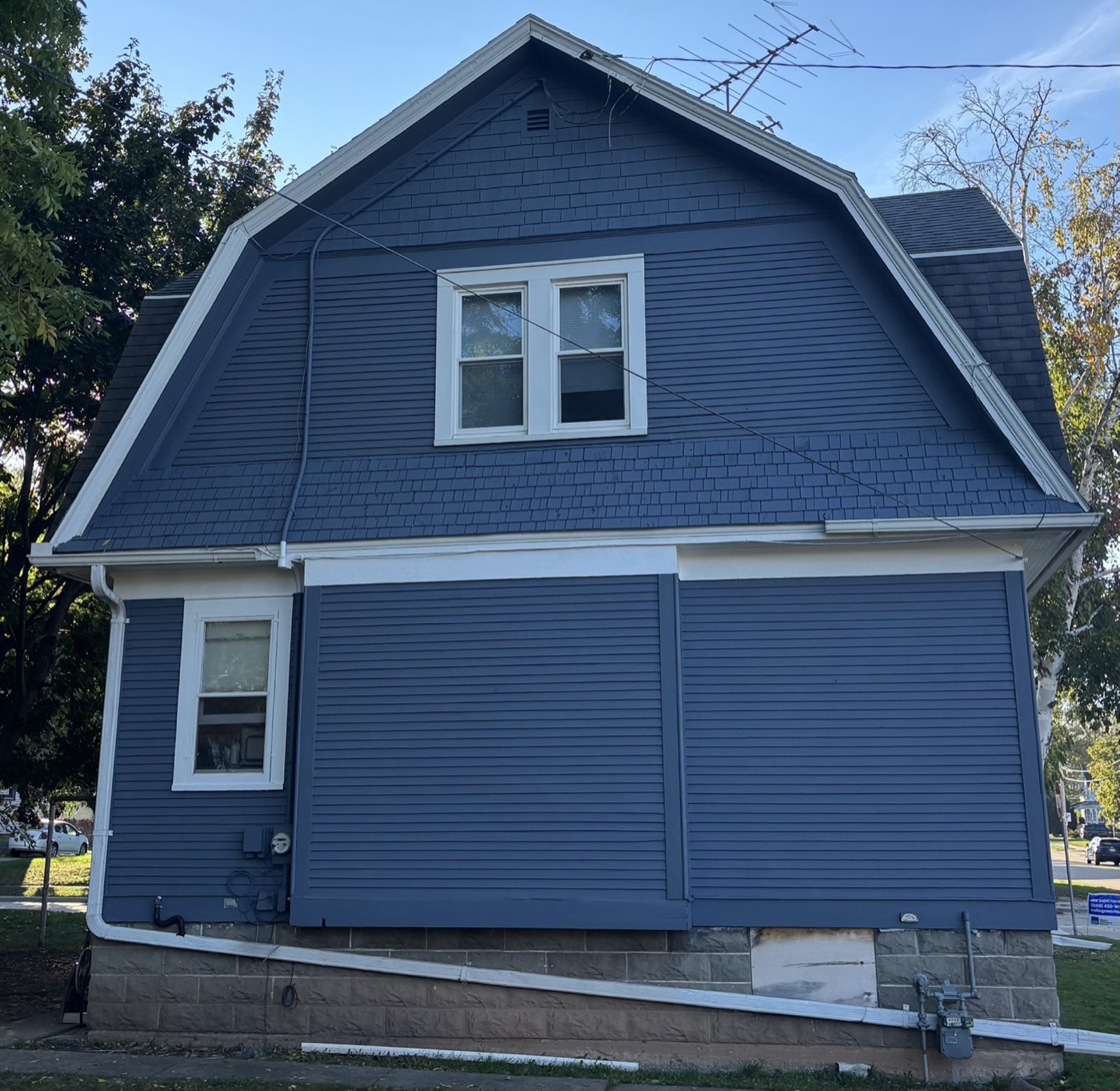 Exterior painting on residential home