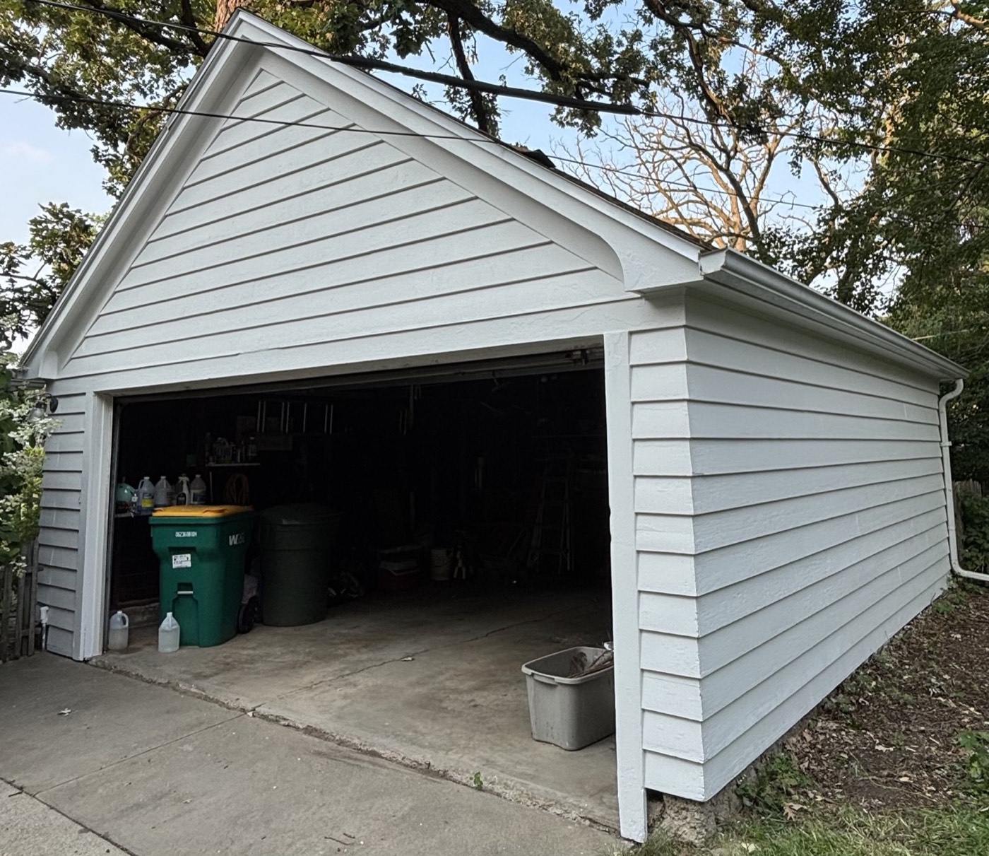Garage after painting, clean fresh finish